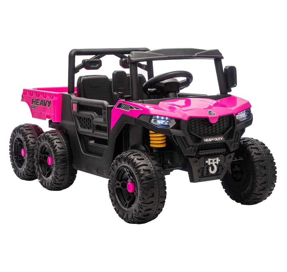 Image 929622.jpg, Product 929-622 / Price $369.99, Qaba 24V 4WD Kids Ride On Truck with 6 Wheels and Dump Bed, Pink from Qaba on TSC.ca's Toys & Hobbies department
