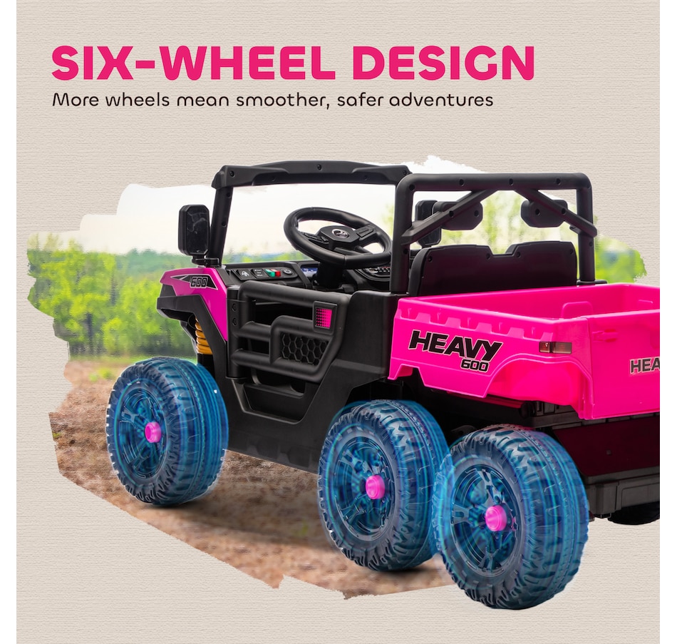Image 929622_ALTMORE4.jpg, Product 929-622 / Price $369.99, Qaba 24V 4WD Kids Ride On Truck with 6 Wheels and Dump Bed, Pink from Qaba on TSC.ca's Toys & Hobbies department