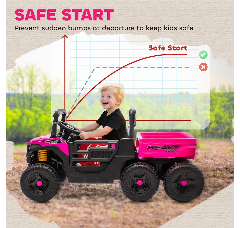 Image 929622_ALTMORE7.jpg, Product 929-622 / Price $369.99, Qaba 24V 4WD Kids Ride On Truck with 6 Wheels and Dump Bed, Pink from Qaba on TSC.ca's Toys & Hobbies department