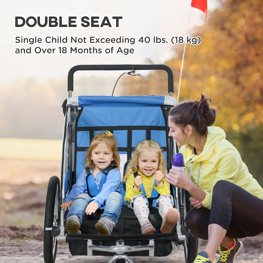 Image 929624_ALTMORE4.jpg, Product 929-624 / Price $216.99, Aosom 2-in-1 Bike Trailer for Kids, Foldable Baby Stroller Carrier, Blue from Aosom on TSC.ca's Toys & Hobbies department