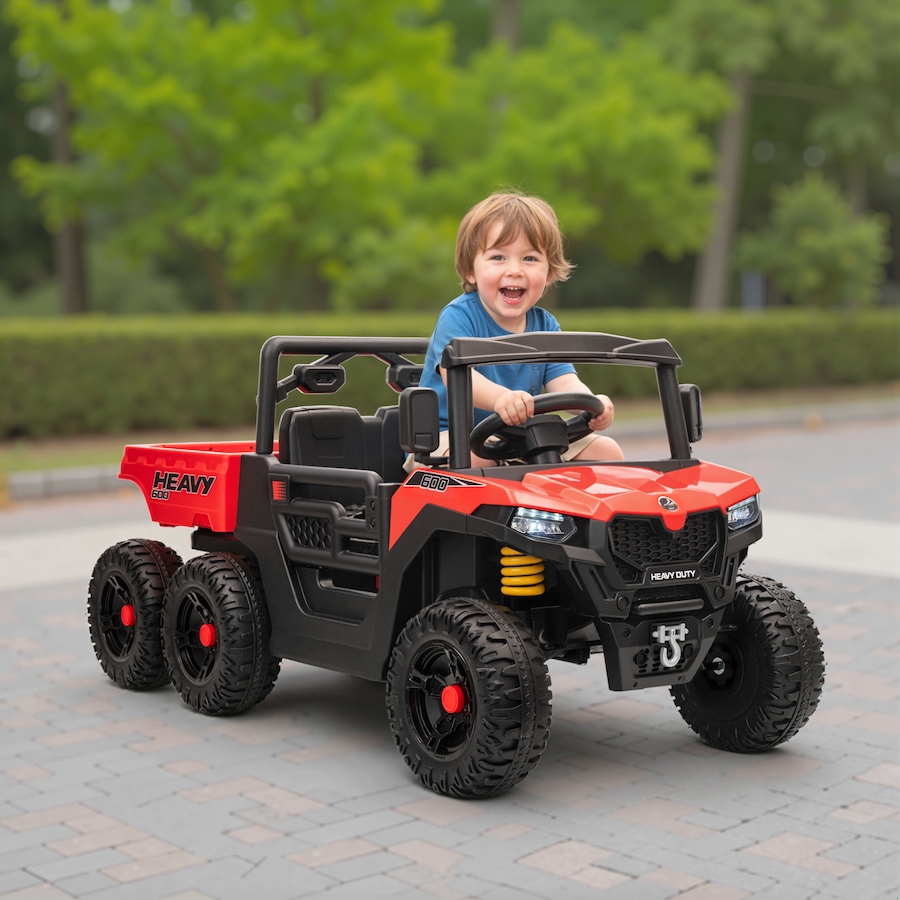 Image 929627_ALTMORE1.jpg, Product 929-627 / Price $359.99, Qaba 24V 4WD Kids Ride On Truck with 6 Wheels and Dump Bed, Red from Qaba on TSC.ca's Toys & Hobbies department
