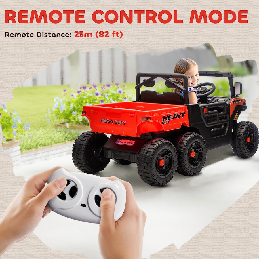 Image 929627_ALTMORE6.jpg, Product 929-627 / Price $359.99, Qaba 24V 4WD Kids Ride On Truck with 6 Wheels and Dump Bed, Red from Qaba on TSC.ca's Toys & Hobbies department
