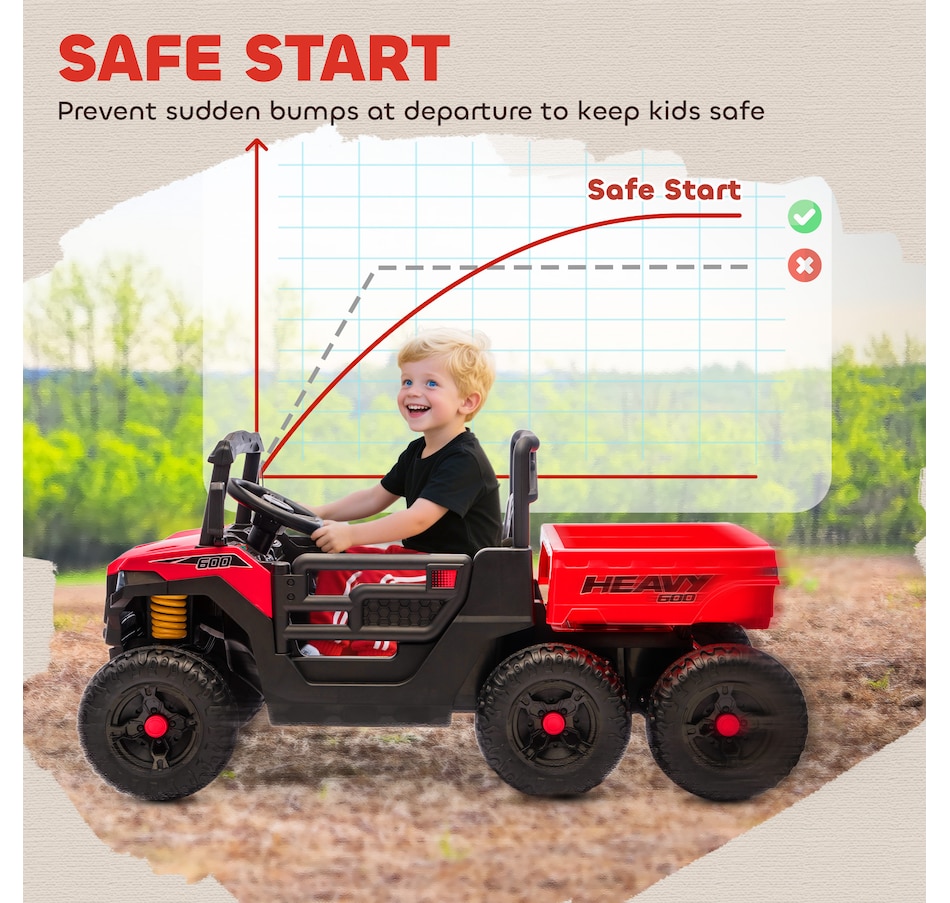 Image 929627_ALTMORE7.jpg, Product 929-627 / Price $329.99, Qaba 24V 4WD Kids Ride On Truck with 6 Wheels and Dump Bed, Red from Qaba on TSC.ca's Toys & Hobbies department