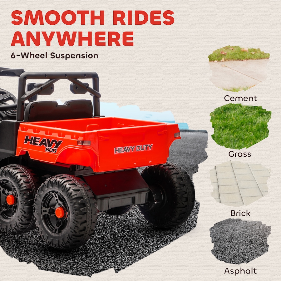 Image 929627_ALTMORE8.jpg, Product 929-627 / Price $359.99, Qaba 24V 4WD Kids Ride On Truck with 6 Wheels and Dump Bed, Red from Qaba on TSC.ca's Toys & Hobbies department