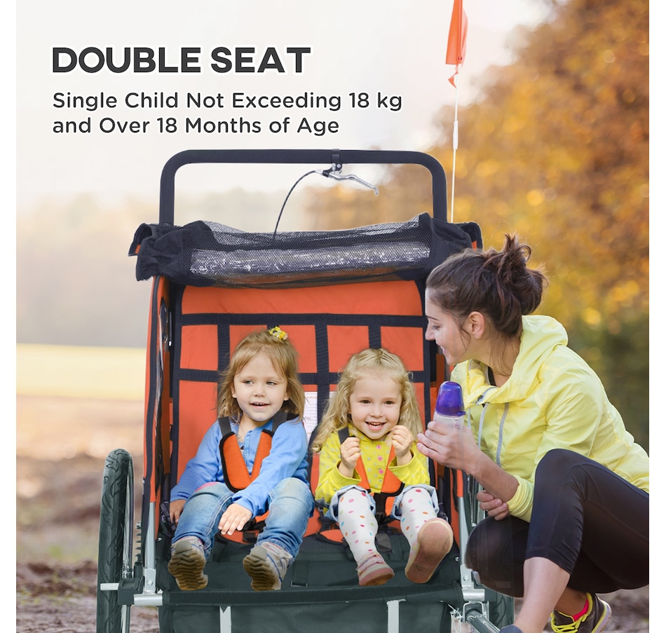 Image 929628_ALTMORE4.jpg, Product 929-628 / Price $349.99, Aosom 2-in-1 Bike Trailer for Kids, Foldable Baby Stroller Carrier, Orange from Aosom on TSC.ca's Toys & Hobbies department