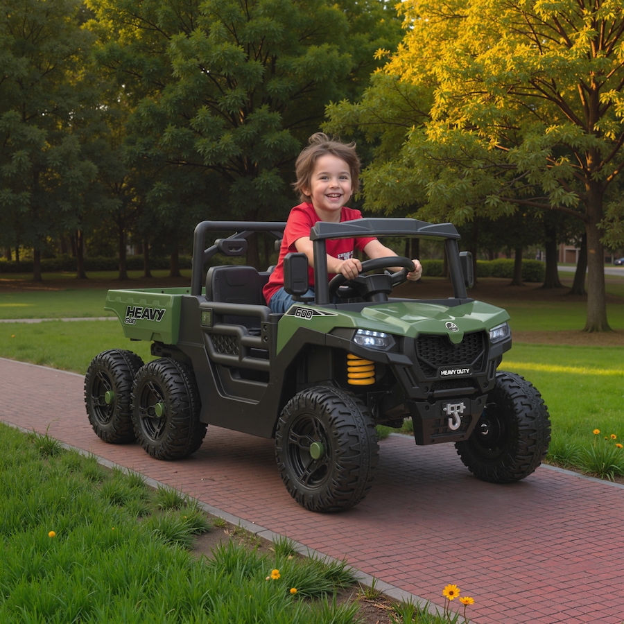 Image 929630_ALTMORE1.jpg, Product 929-630 / Price $339.99, Qaba 24V 4WD Kids Ride On Truck with 6 Wheels and Dump Bed, Green from Qaba on TSC.ca's Toys & Hobbies department