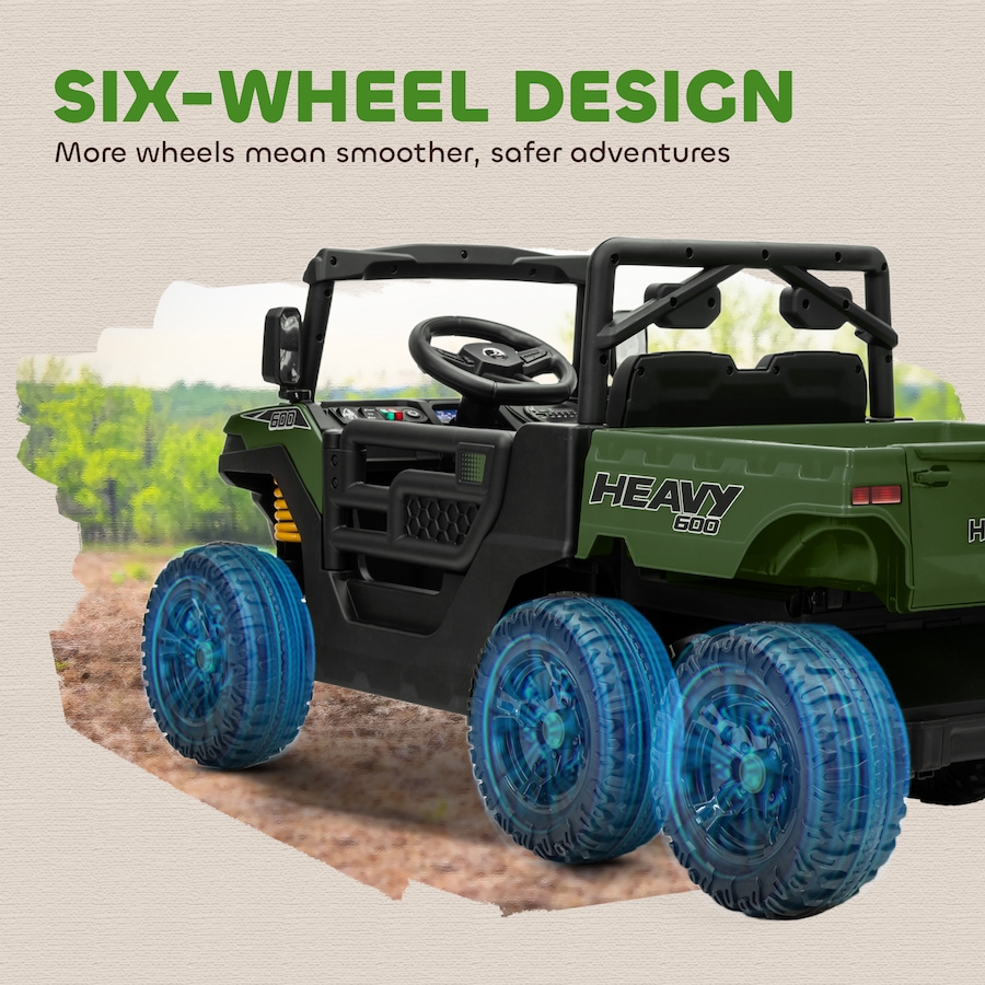 Image 929630_ALTMORE4.jpg, Product 929-630 / Price $339.99, Qaba 24V 4WD Kids Ride On Truck with 6 Wheels and Dump Bed, Green from Qaba on TSC.ca's Toys & Hobbies department