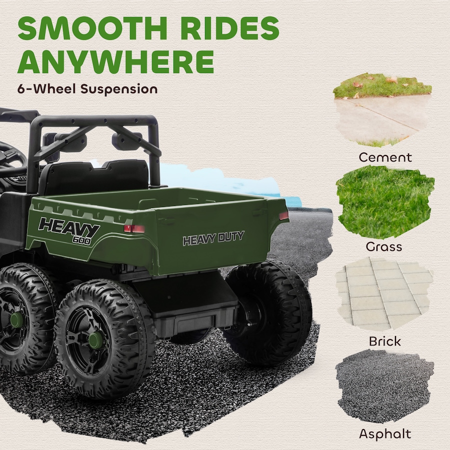 Image 929630_ALTMORE8.jpg, Product 929-630 / Price $339.99, Qaba 24V 4WD Kids Ride On Truck with 6 Wheels and Dump Bed, Green from Qaba on TSC.ca's Toys & Hobbies department