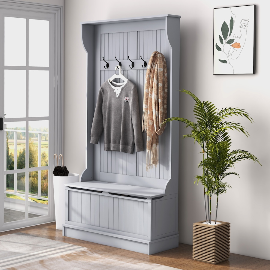 Image 929636_ALTMORE1.jpg, Product 929-636 / Price $179.99, HOMCOM 3-In-1 Hall Tree Storage Bench and Coat Rack with 5 Double Hooks from HOMCOM on TSC.ca's Home & Garden department
