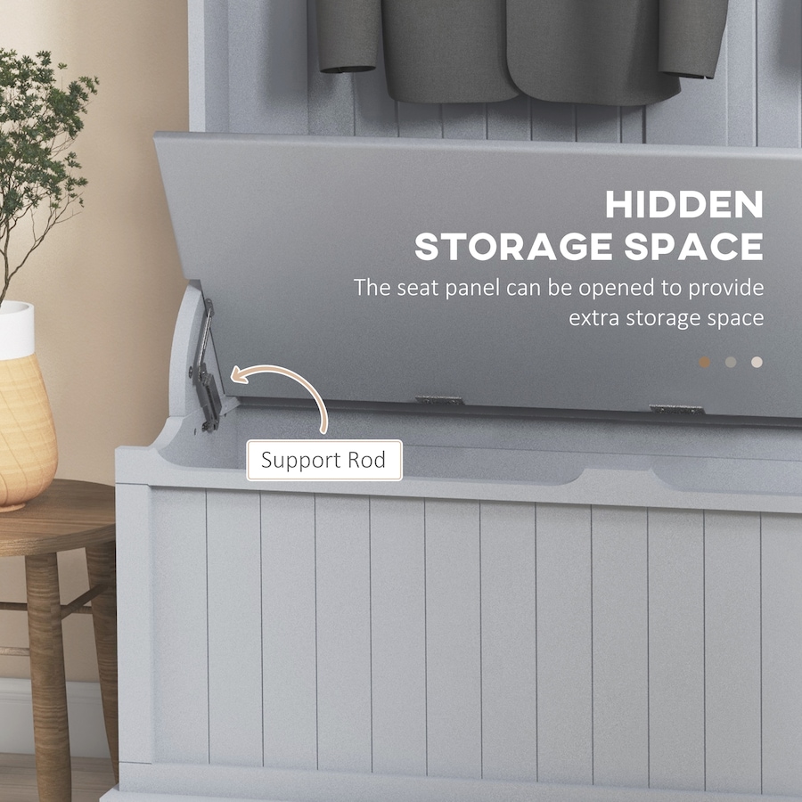 Image 929636_ALTMORE5.jpg, Product 929-636 / Price $179.99, HOMCOM 3-In-1 Hall Tree Storage Bench and Coat Rack with 5 Double Hooks from HOMCOM on TSC.ca's Home & Garden department
