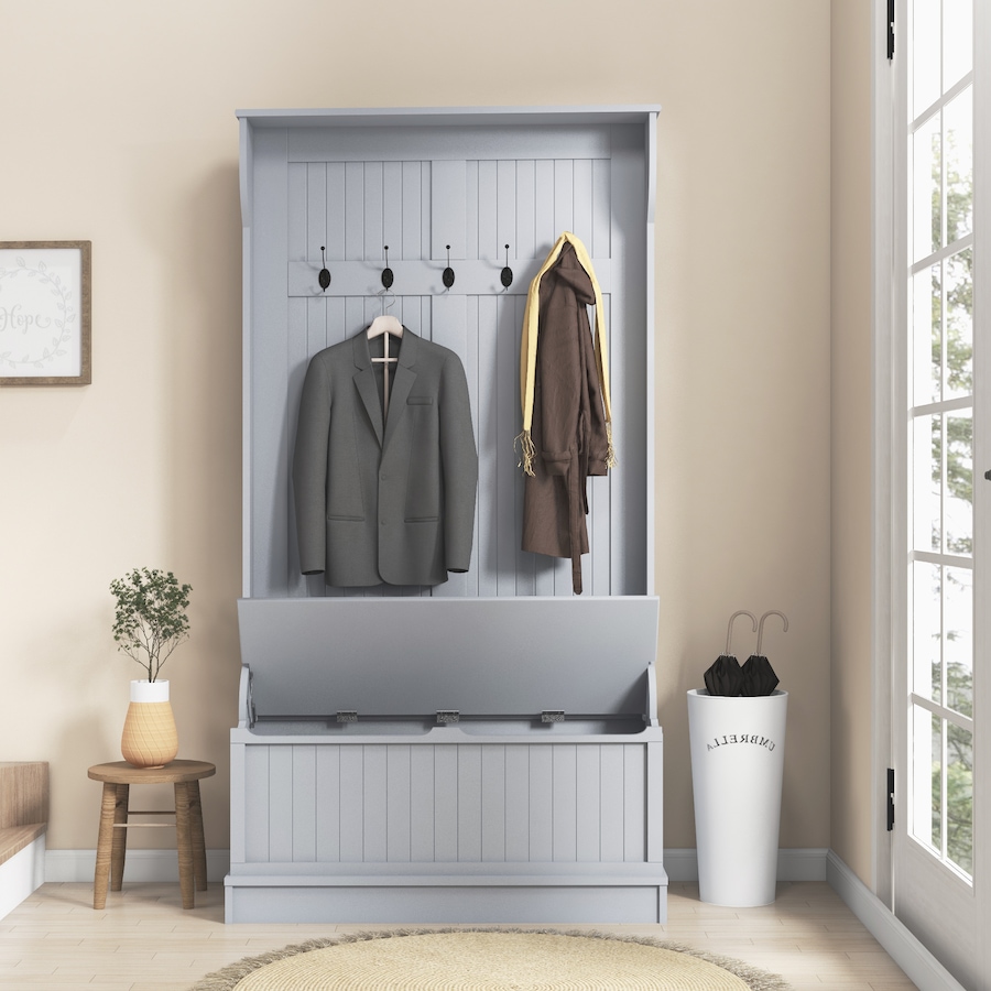 Image 929636_ALTMORE6.jpg, Product 929-636 / Price $179.99, HOMCOM 3-In-1 Hall Tree Storage Bench and Coat Rack with 5 Double Hooks from HOMCOM on TSC.ca's Home & Garden department