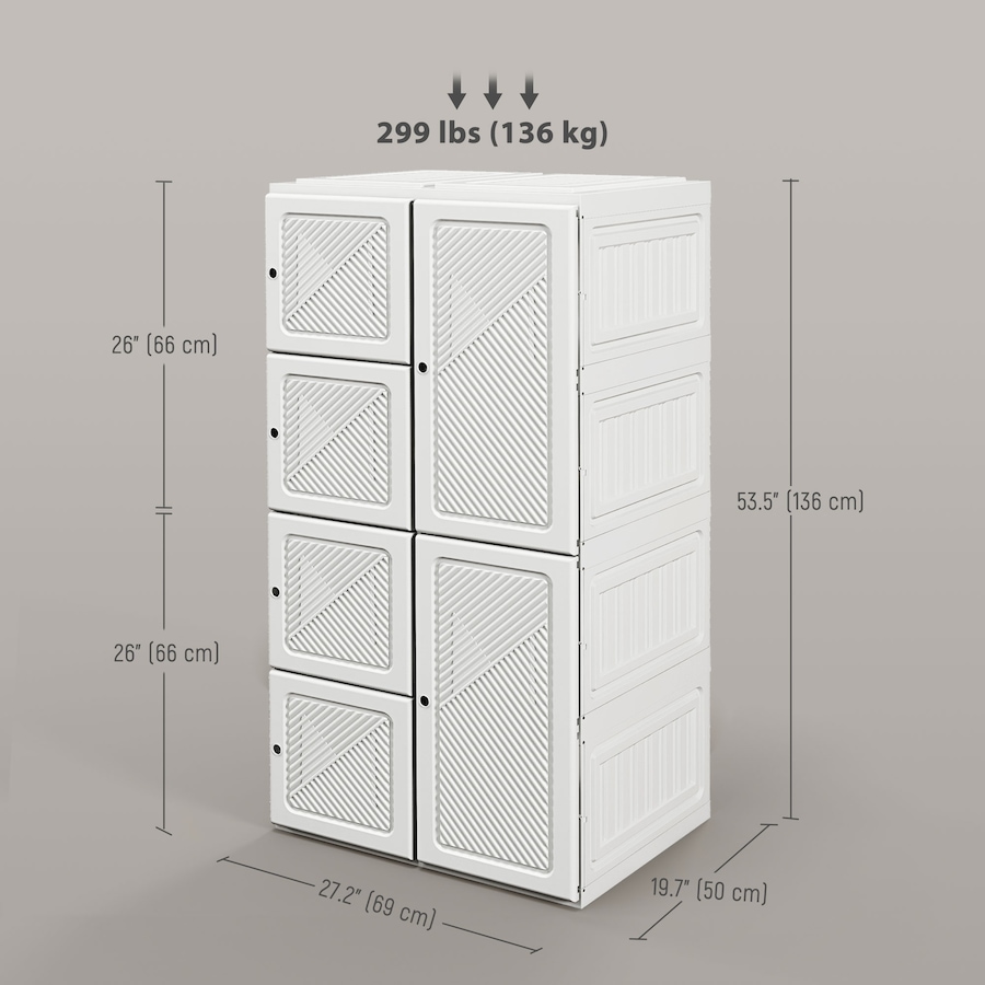 Image 929640_ALTMORE2.jpg, Product 929-640 / Price $135.99, HOMCOM Portable Wardrobe with Cube Compartments Hanging Rod Doors from HOMCOM on TSC.ca's Home & Garden department