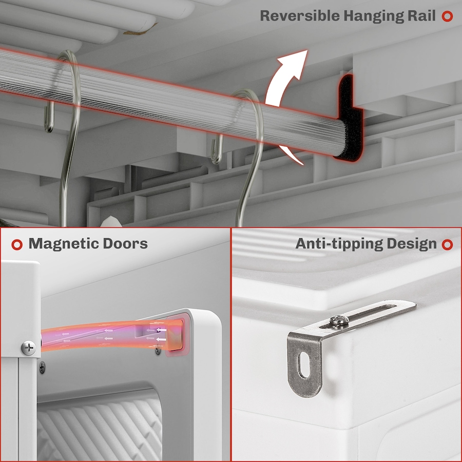 Image 929640_ALTMORE6.jpg, Product 929-640 / Price $135.99, HOMCOM Portable Wardrobe with Cube Compartments Hanging Rod Doors from HOMCOM on TSC.ca's Home & Garden department