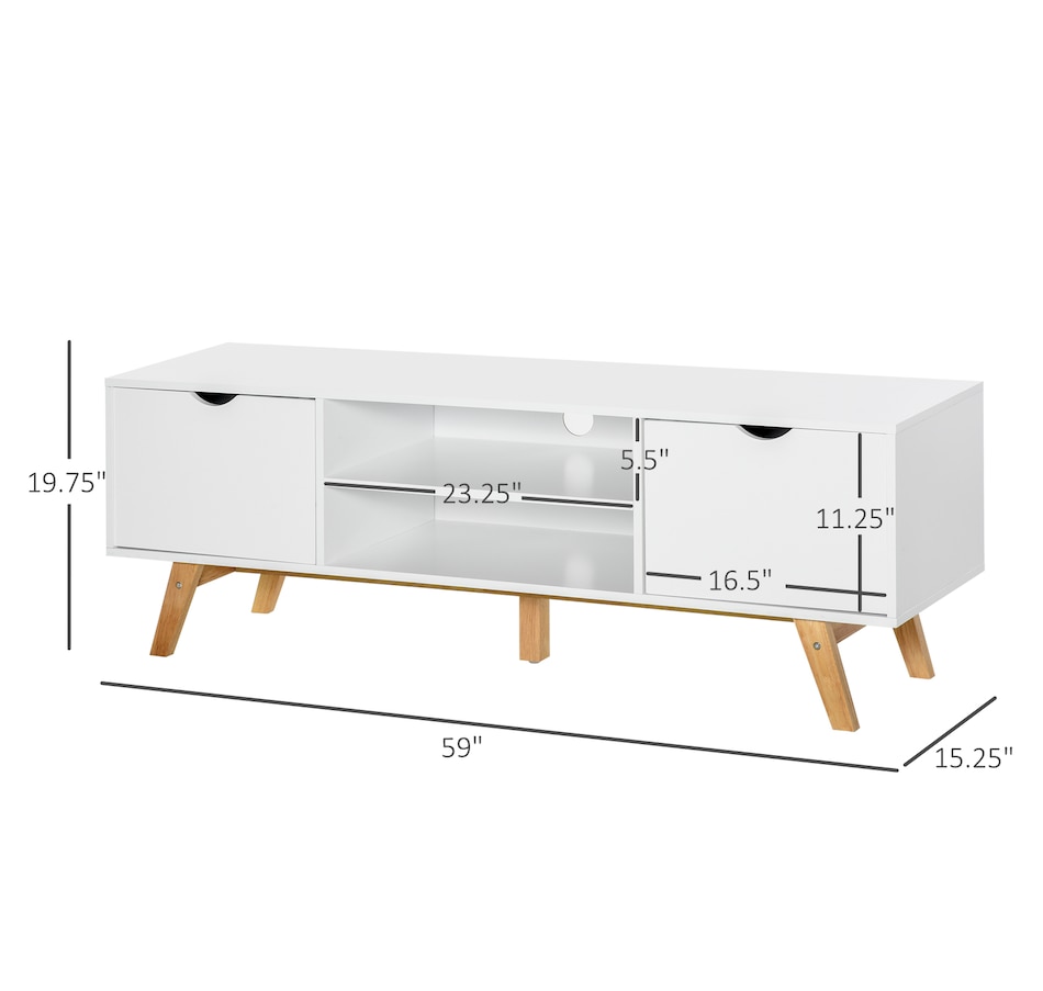 Image 929645_ALTMORE2.jpg, Product 929-645 / Price $174.99, HOMCOM TV Stand Media Entertainment Center Living Room Elegent Style White from HOMCOM on TSC.ca's Home & Garden department