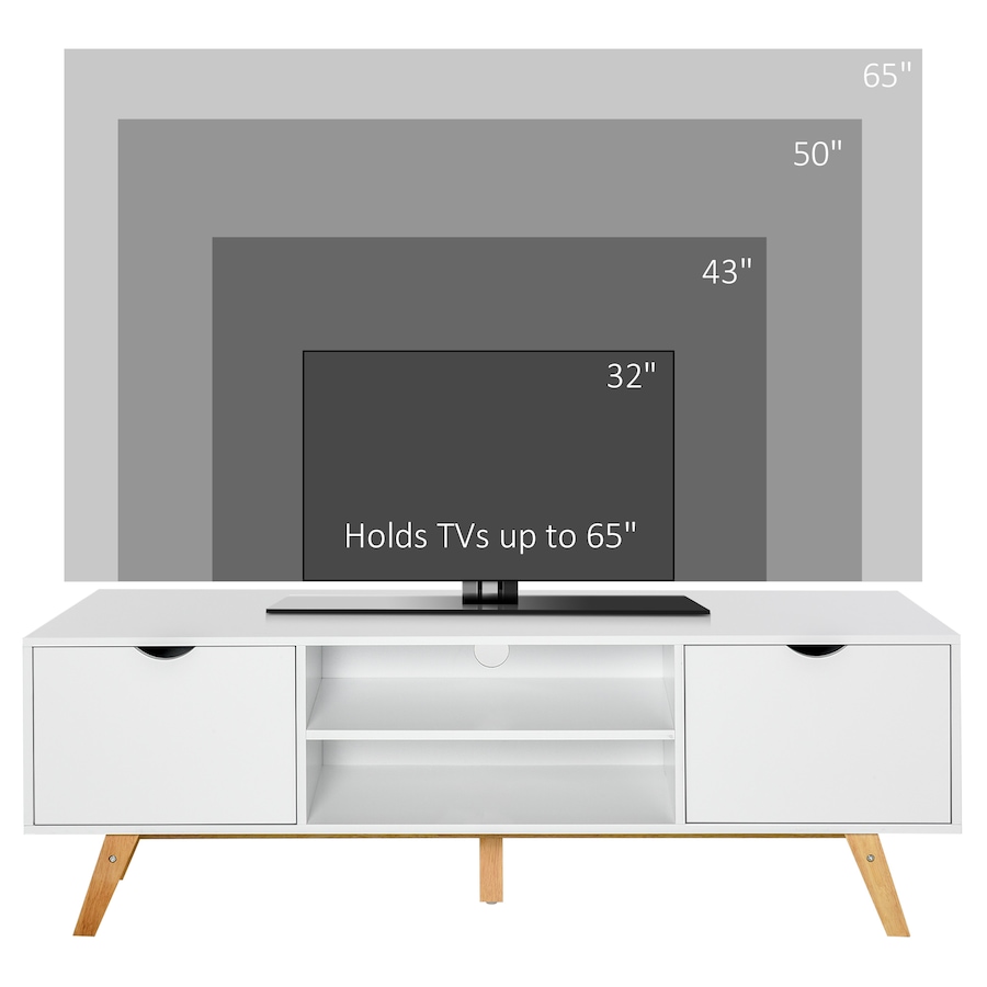Image 929645_ALTMORE3.jpg, Product 929-645 / Price $174.89, HOMCOM TV Stand Media Entertainment Center Living Room Elegent Style White from HOMCOM on TSC.ca's Home & Garden department