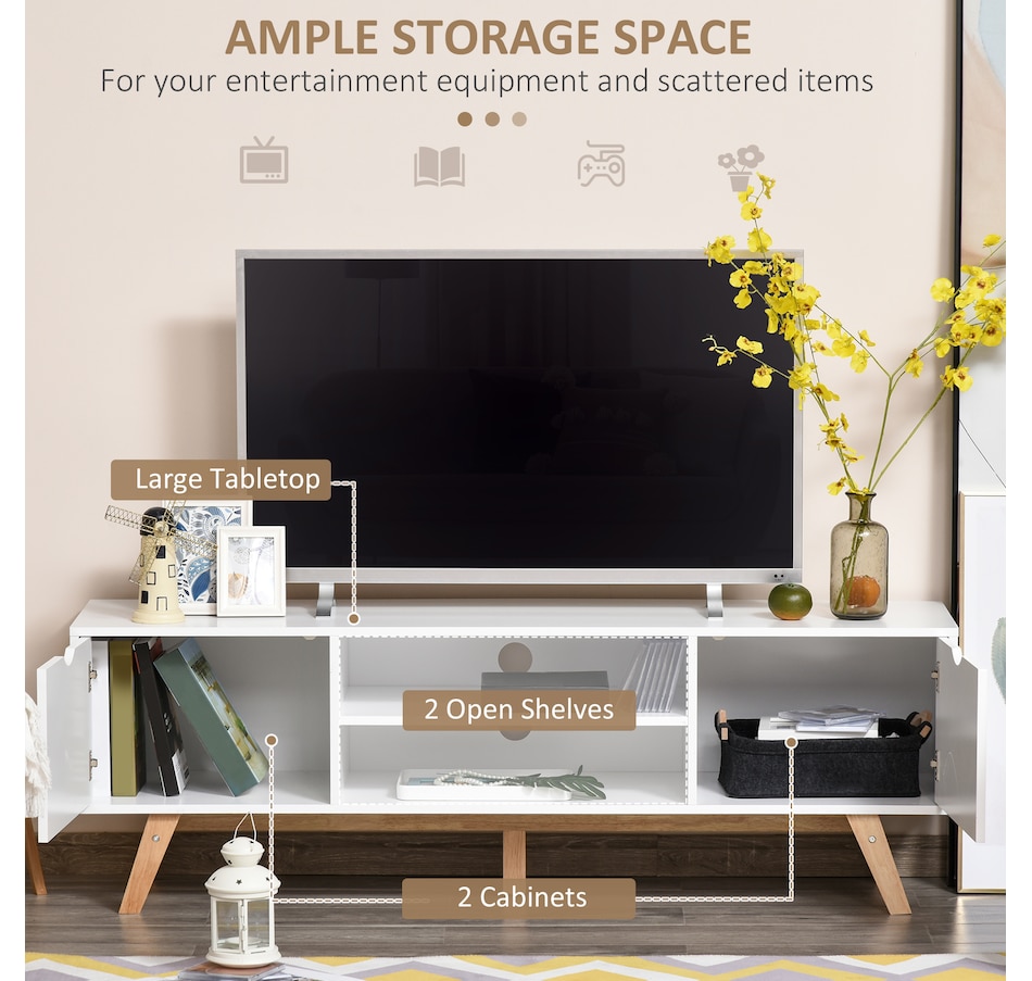 Image 929645_ALTMORE4.jpg, Product 929-645 / Price $174.99, HOMCOM TV Stand Media Entertainment Center Living Room Elegent Style White from HOMCOM on TSC.ca's Home & Garden department