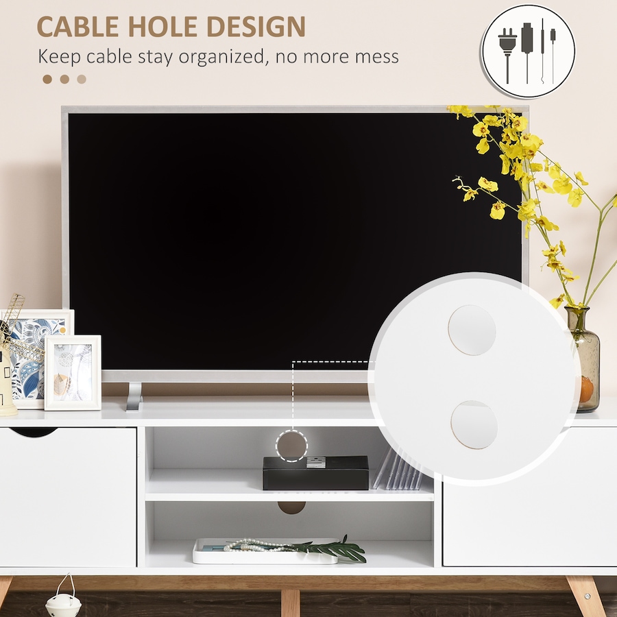 Image 929645_ALTMORE5.jpg, Product 929-645 / Price $174.89, HOMCOM TV Stand Media Entertainment Center Living Room Elegent Style White from HOMCOM on TSC.ca's Home & Garden department