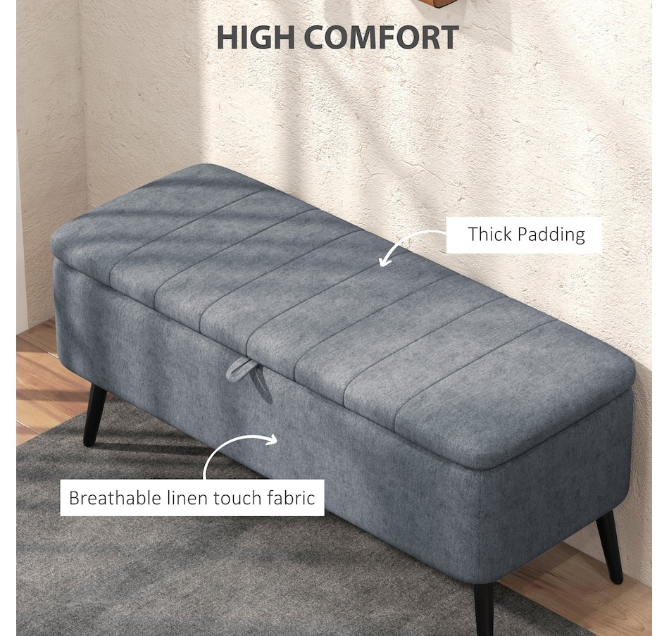 Image 929657_ALTMORE12.jpg, Product 929-657 / Price $134.99 - $144.99, HOMCOM Storage Ottoman Bench, Linen Fabric Footstool from HOMCOM on TSC.ca's Home & Garden department
