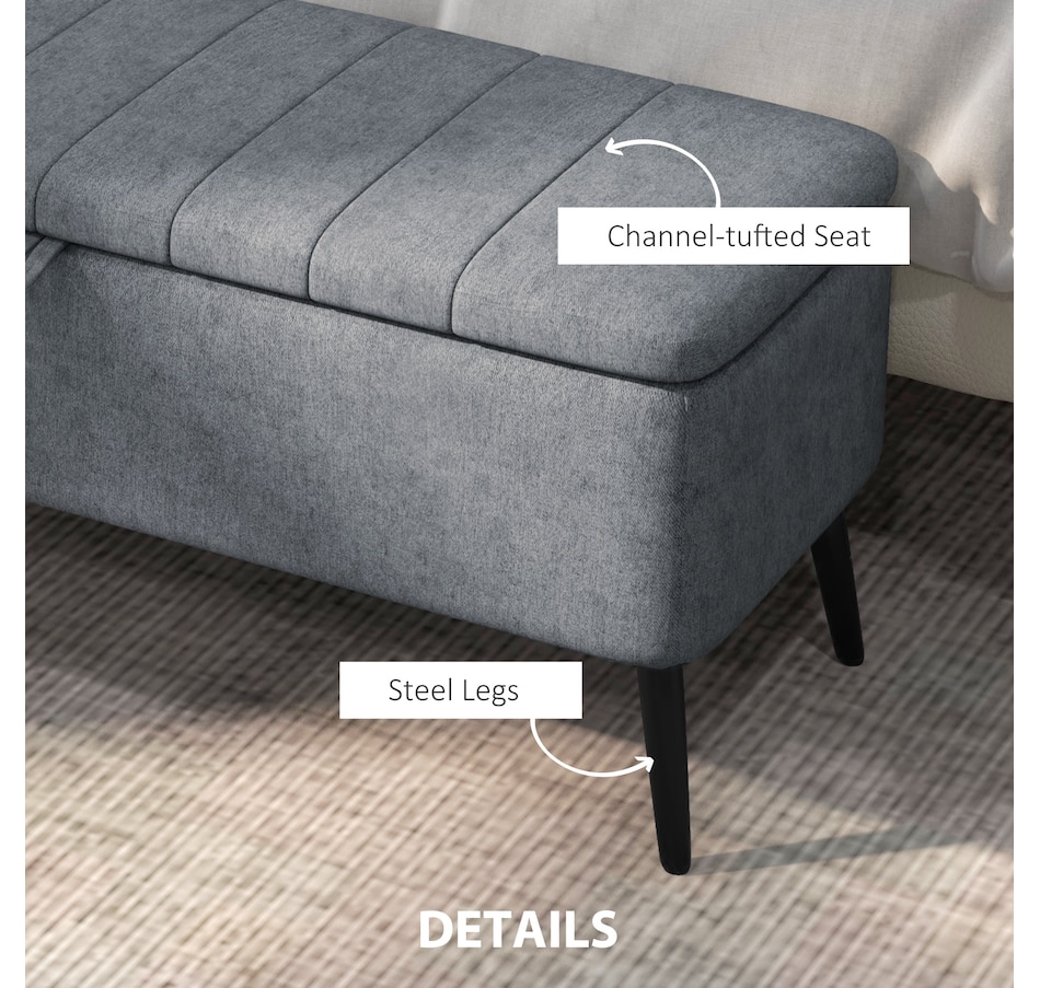 Image 929657_ALTMORE13.jpg, Product 929-657 / Price $134.99 - $144.99, HOMCOM Storage Ottoman Bench, Linen Fabric Footstool from HOMCOM on TSC.ca's Home & Garden department
