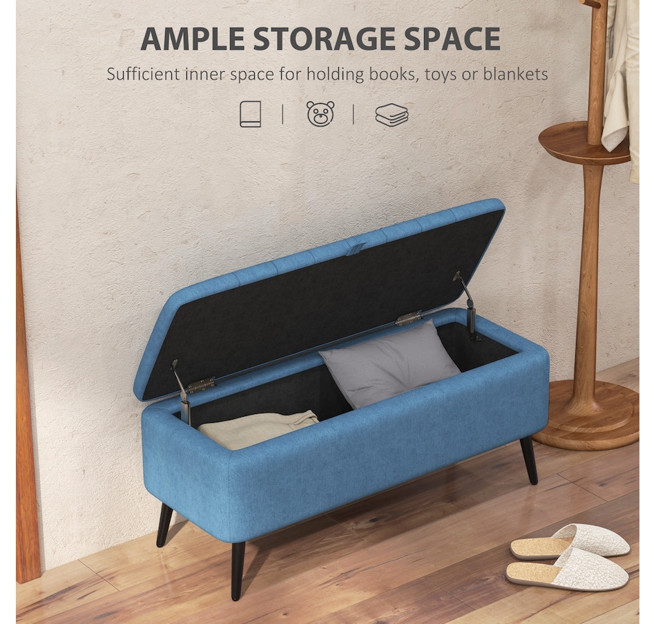 Image 929657_ALTMORE19.jpg, Product 929-657 / Price $134.99 - $144.99, HOMCOM Storage Ottoman Bench, Linen Fabric Footstool from HOMCOM on TSC.ca's Home & Garden department