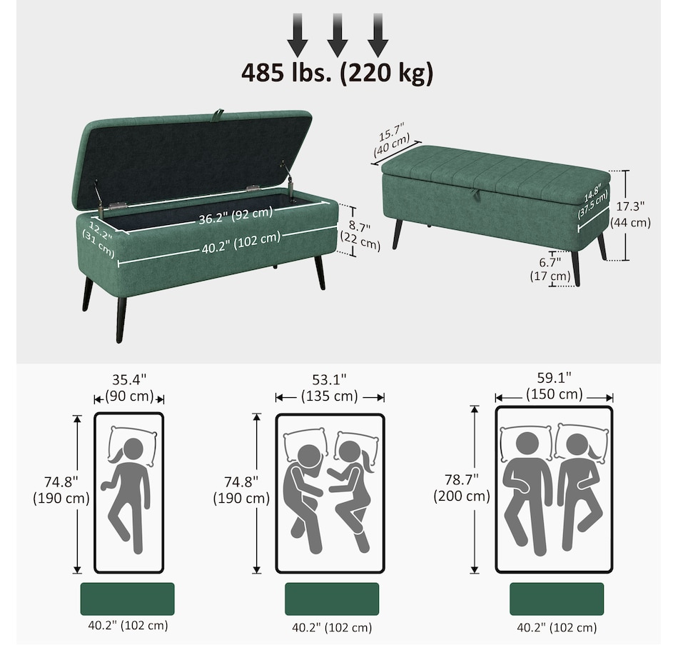 Image 929657_ALTMORE26.jpg, Product 929-657 / Price $134.99 - $144.99, HOMCOM Storage Ottoman Bench, Linen Fabric Footstool from HOMCOM on TSC.ca's Home & Garden department