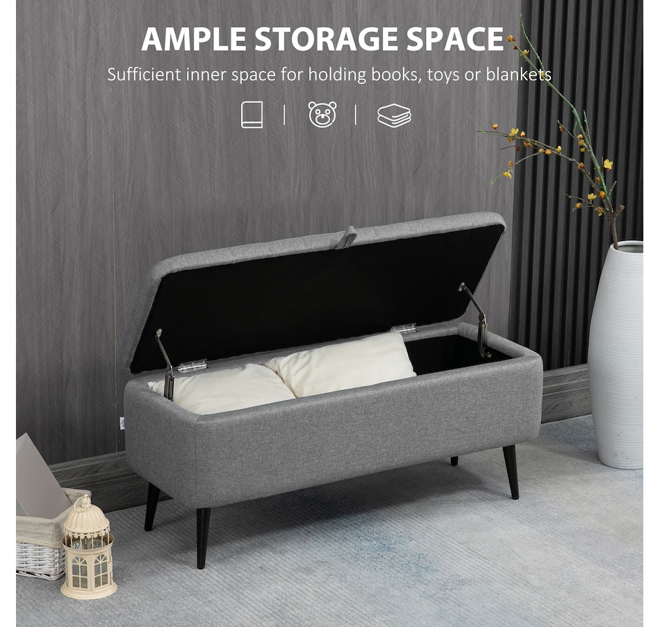 Image 929657_ALTMORE3.jpg, Product 929-657 / Price $134.99 - $144.99, HOMCOM Storage Ottoman Bench, Linen Fabric Footstool from HOMCOM on TSC.ca's Home & Garden department