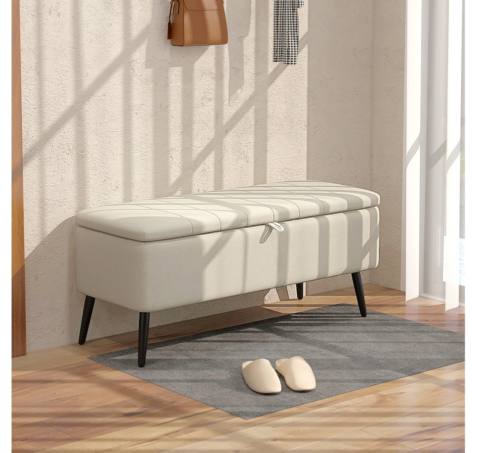 Image 929657_ALTMORE33.jpg, Product 929-657 / Price $134.99 - $144.99, HOMCOM Storage Ottoman Bench, Linen Fabric Footstool from HOMCOM on TSC.ca's Home & Garden department