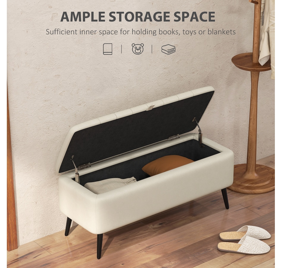 Image 929657_ALTMORE35.jpg, Product 929-657 / Price $134.99 - $144.99, HOMCOM Storage Ottoman Bench, Linen Fabric Footstool from HOMCOM on TSC.ca's Home & Garden department