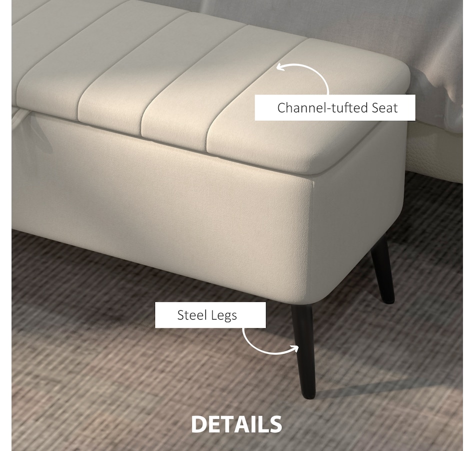 Image 929657_ALTMORE37.jpg, Product 929-657 / Price $134.99 - $144.99, HOMCOM Storage Ottoman Bench, Linen Fabric Footstool from HOMCOM on TSC.ca's Home & Garden department