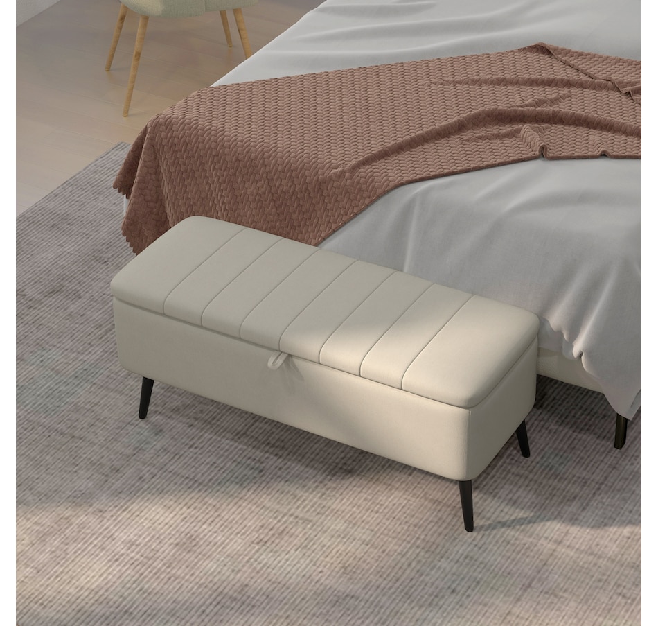 Image 929657_ALTMORE38.jpg, Product 929-657 / Price $134.99 - $144.99, HOMCOM Storage Ottoman Bench, Linen Fabric Footstool from HOMCOM on TSC.ca's Home & Garden department