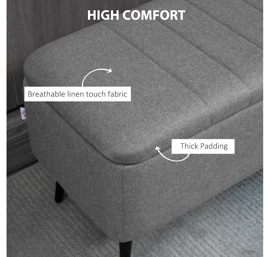 Image 929657_ALTMORE4.jpg, Product 929-657 / Price $134.99 - $144.99, HOMCOM Storage Ottoman Bench, Linen Fabric Footstool from HOMCOM on TSC.ca's Home & Garden department