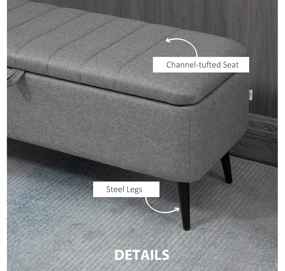 Image 929657_ALTMORE5.jpg, Product 929-657 / Price $134.99 - $144.99, HOMCOM Storage Ottoman Bench, Linen Fabric Footstool from HOMCOM on TSC.ca's Home & Garden department