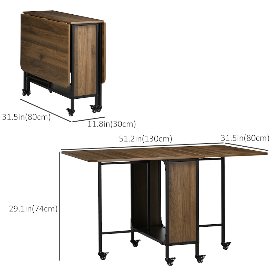 Image 929660_ALTMORE18.jpg, Product 929-660 / Price $149.99 - $159.99, HOMCOM Mobile Folding Table Kitchen Table Extendable Dining Table With Storage from HOMCOM on TSC.ca's Home & Garden department