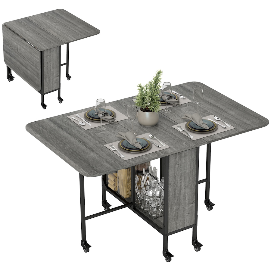 Image 929660_ST01.jpg, Product 929-660 / Price $149.99 - $159.99, HOMCOM Mobile Folding Table Kitchen Table Extendable Dining Table With Storage from HOMCOM on TSC.ca's Home & Garden department