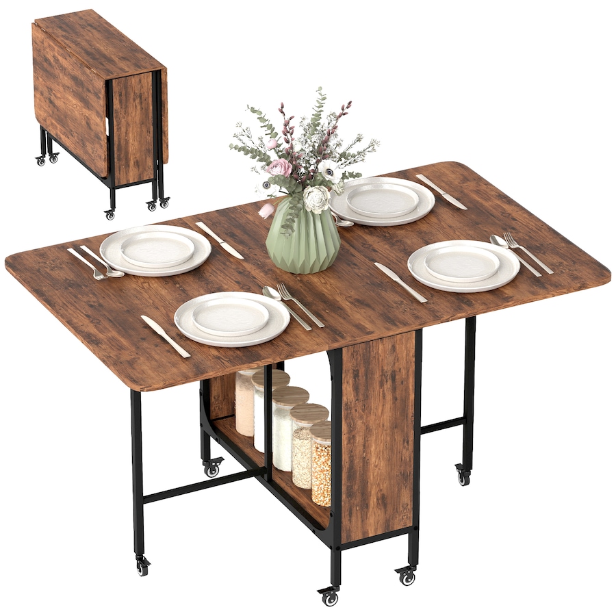 Image 929660_ST02.jpg, Product 929-660 / Price $149.99 - $159.99, HOMCOM Mobile Folding Table Kitchen Table Extendable Dining Table With Storage from HOMCOM on TSC.ca's Home & Garden department