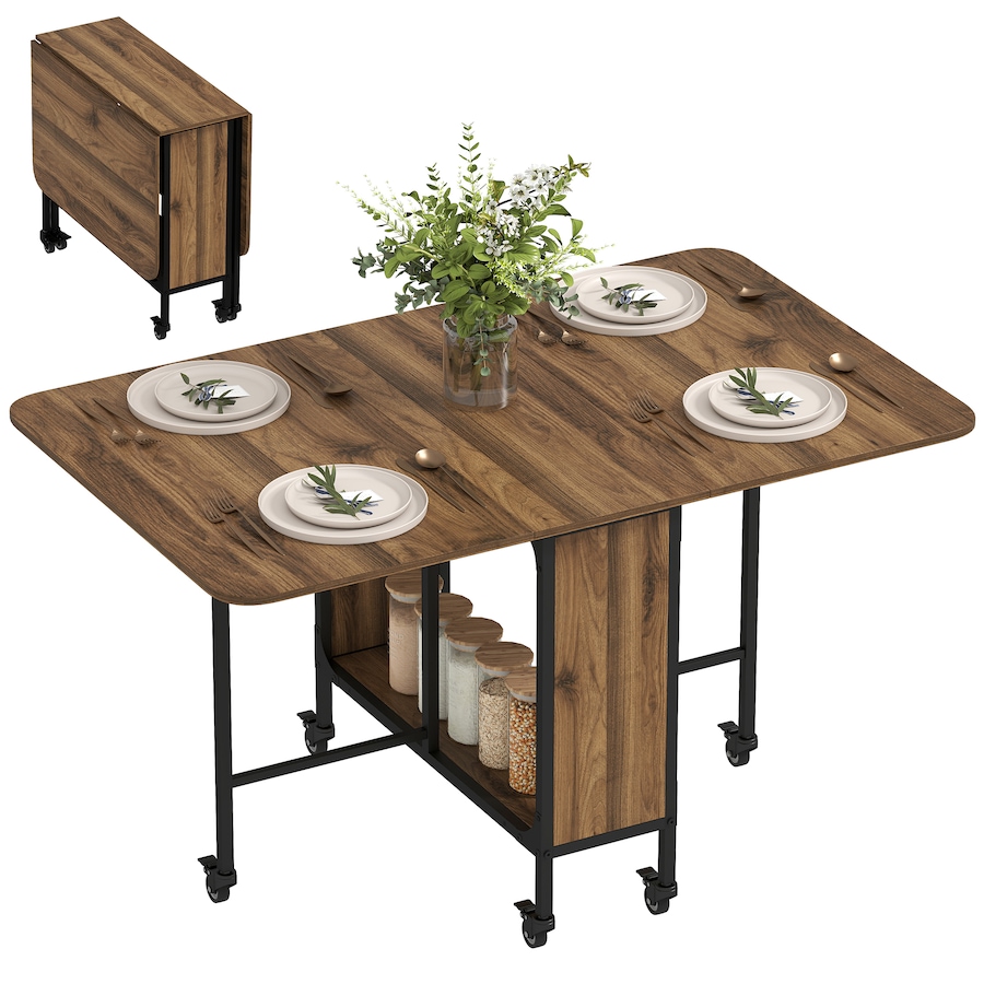 Image 929660_ST03.jpg, Product 929-660 / Price $149.99 - $159.99, HOMCOM Mobile Folding Table Kitchen Table Extendable Dining Table With Storage from HOMCOM on TSC.ca's Home & Garden department