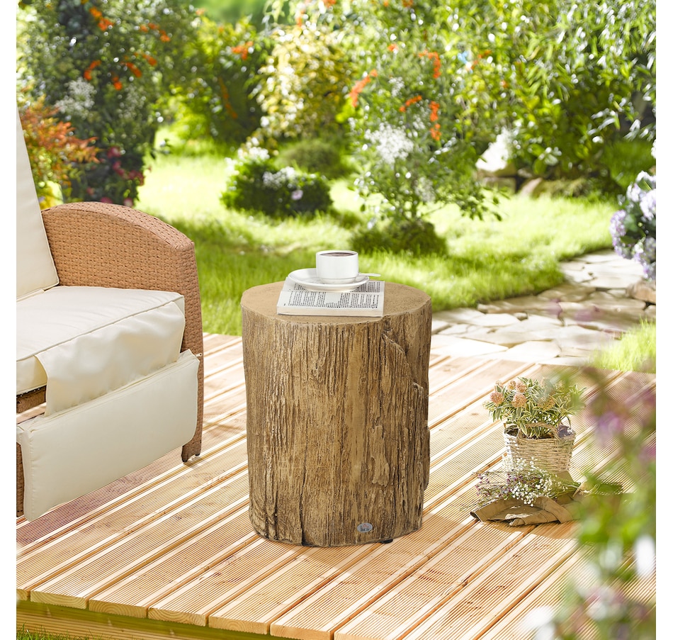 Image 929665_ALTMORE1.jpg, Product 929-665 / Price $109.99 - $112.99, HOMCOM Tree Stump Stool, Concrete Side Table with Wood Grain Finish from HOMCOM on TSC.ca's Home & Garden department