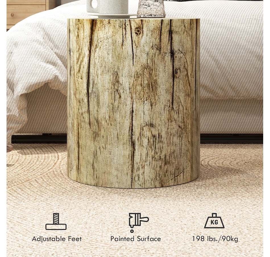 Image 929665_ALTMORE13.jpg, Product 929-665 / Price $109.99 - $112.99, HOMCOM Tree Stump Stool, Concrete Side Table with Wood Grain Finish from HOMCOM on TSC.ca's Home & Garden department