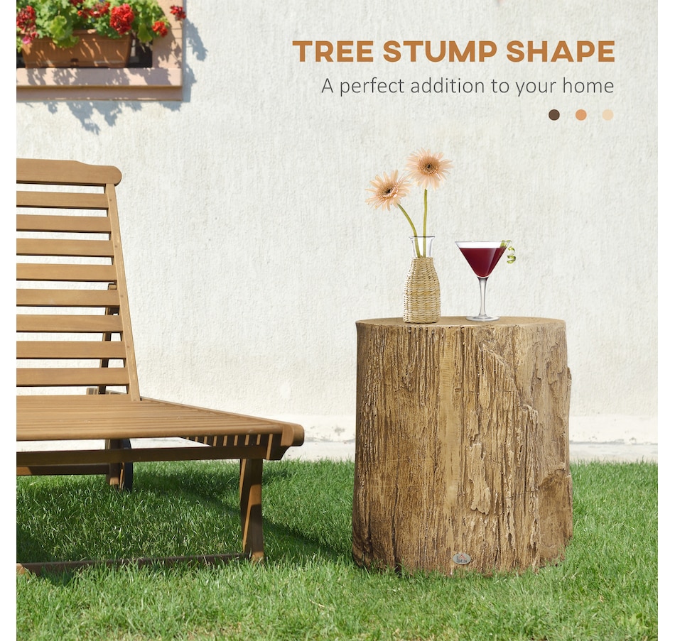 Image 929665_ALTMORE3.jpg, Product 929-665 / Price $109.99 - $112.99, HOMCOM Tree Stump Stool, Concrete Side Table with Wood Grain Finish from HOMCOM on TSC.ca's Home & Garden department