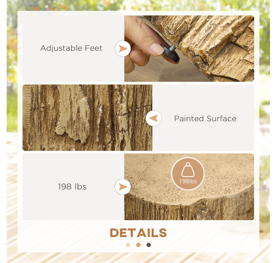 Image 929665_ALTMORE5.jpg, Product 929-665 / Price $109.99 - $112.99, HOMCOM Tree Stump Stool, Concrete Side Table with Wood Grain Finish from HOMCOM on TSC.ca's Home & Garden department