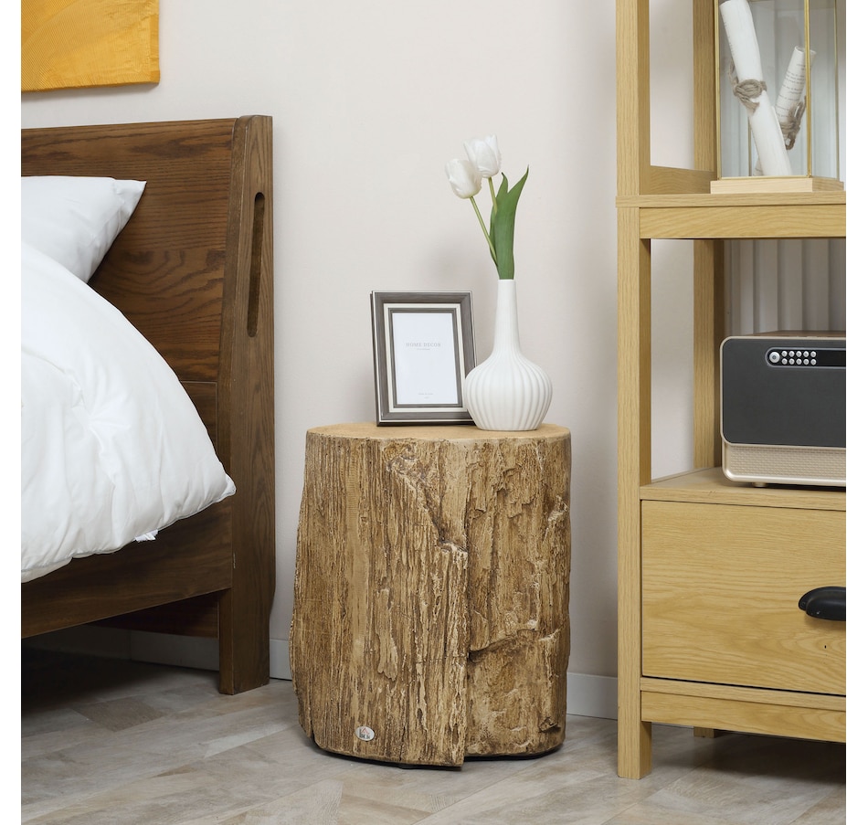 Image 929665_ALTMORE6.jpg, Product 929-665 / Price $109.99 - $112.99, HOMCOM Tree Stump Stool, Concrete Side Table with Wood Grain Finish from HOMCOM on TSC.ca's Home & Garden department