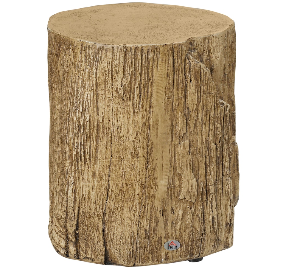 Image 929665_ST01.jpg, Product 929-665 / Price $109.99 - $112.99, HOMCOM Tree Stump Stool, Concrete Side Table with Wood Grain Finish from HOMCOM on TSC.ca's Home & Garden department