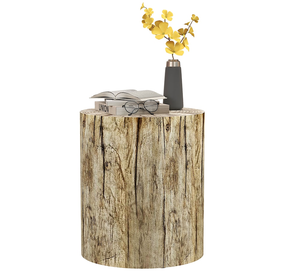 Image 929665_ST02.jpg, Product 929-665 / Price $109.99 - $112.99, HOMCOM Tree Stump Stool, Concrete Side Table with Wood Grain Finish from HOMCOM on TSC.ca's Home & Garden department