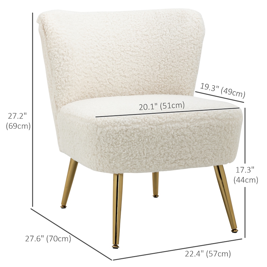 Image 929668_ALTMORE10.jpg, Product 929-668 / Price $189.99, HOMCOM Accent Chair Side Chairs for Living Room with Gold Steel Legs from HOMCOM on TSC.ca's Home & Garden department
