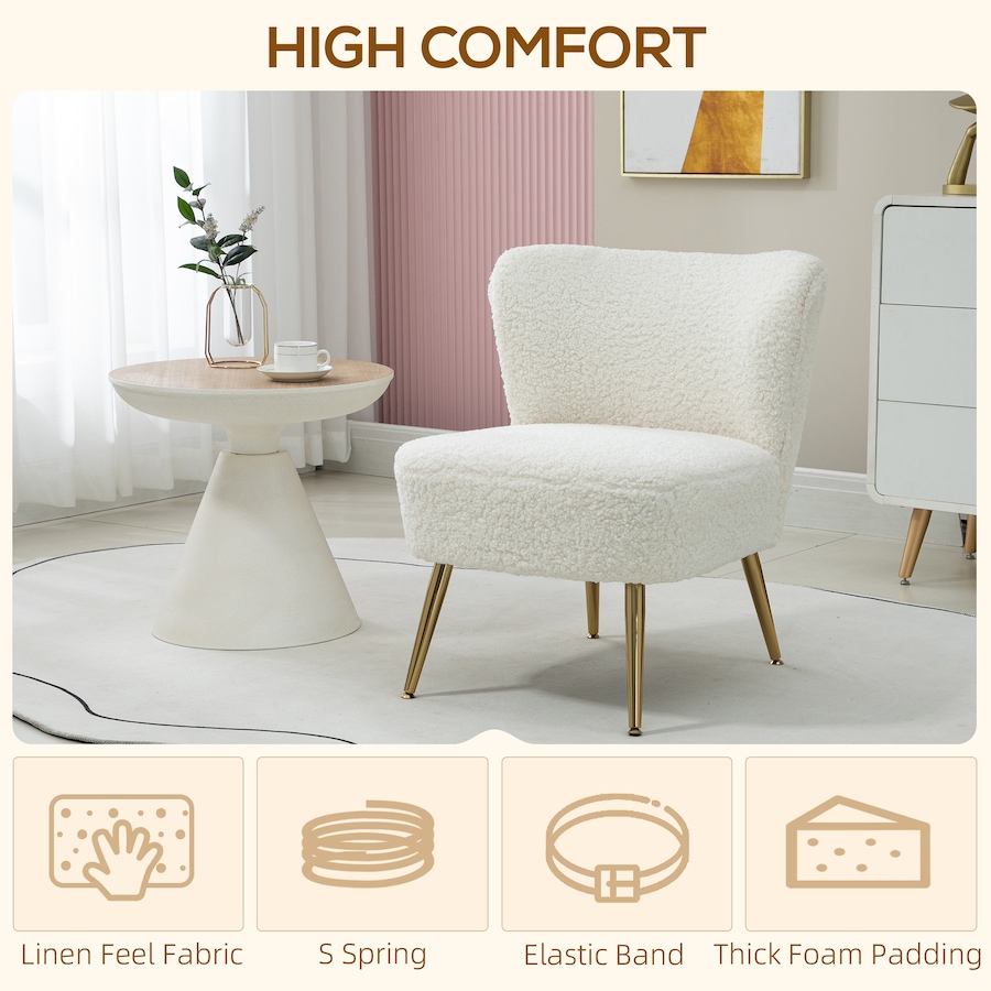 Image 929668_ALTMORE11.jpg, Product 929-668 / Price $189.99, HOMCOM Accent Chair Side Chairs for Living Room with Gold Steel Legs from HOMCOM on TSC.ca's Home & Garden department