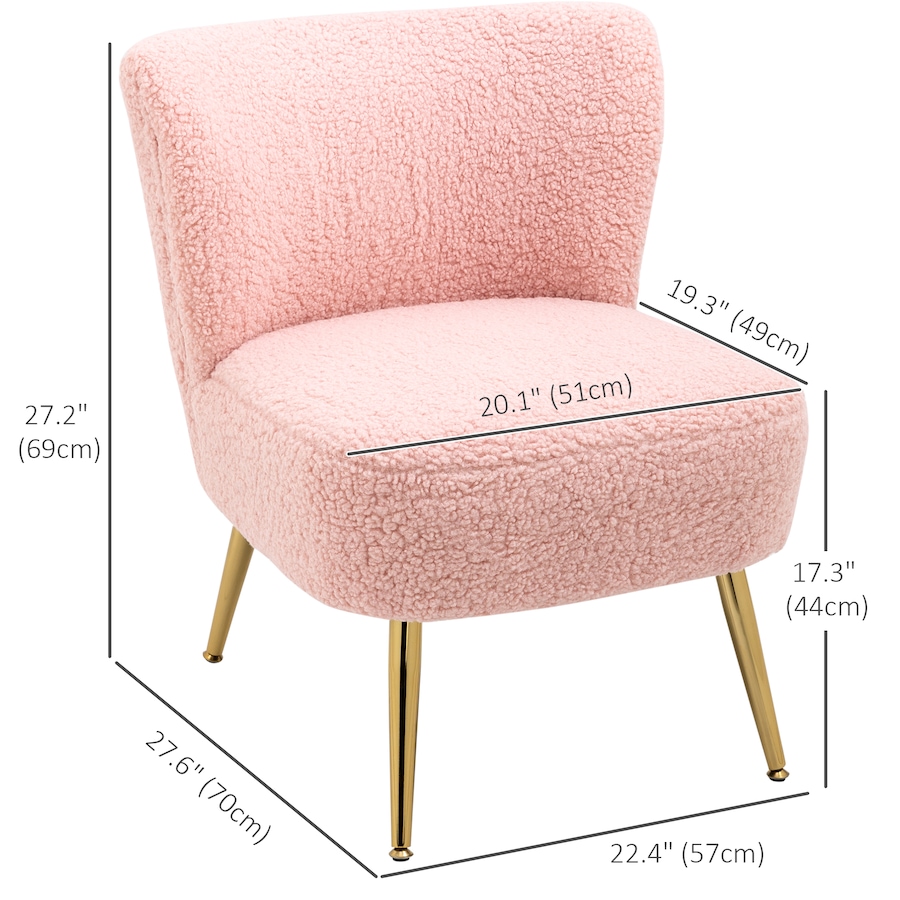 Image 929668_ALTMORE18.jpg, Product 929-668 / Price $189.99, HOMCOM Accent Chair Side Chairs for Living Room with Gold Steel Legs from HOMCOM on TSC.ca's Home & Garden department