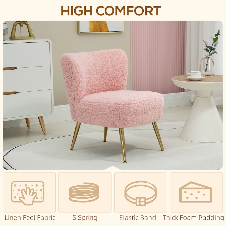 Image 929668_ALTMORE19.jpg, Product 929-668 / Price $189.99, HOMCOM Accent Chair Side Chairs for Living Room with Gold Steel Legs from HOMCOM on TSC.ca's Home & Garden department