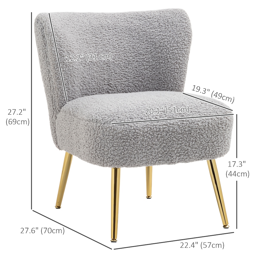 Image 929668_ALTMORE2.jpg, Product 929-668 / Price $189.99, HOMCOM Accent Chair Side Chairs for Living Room with Gold Steel Legs from HOMCOM on TSC.ca's Home & Garden department
