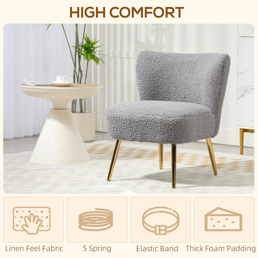 Image 929668_ALTMORE3.jpg, Product 929-668 / Price $189.99, HOMCOM Accent Chair Side Chairs for Living Room with Gold Steel Legs from HOMCOM on TSC.ca's Home & Garden department