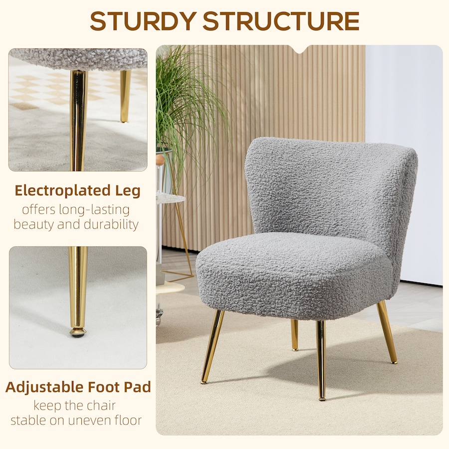 Image 929668_ALTMORE5.jpg, Product 929-668 / Price $189.99, HOMCOM Accent Chair Side Chairs for Living Room with Gold Steel Legs from HOMCOM on TSC.ca's Home & Garden department